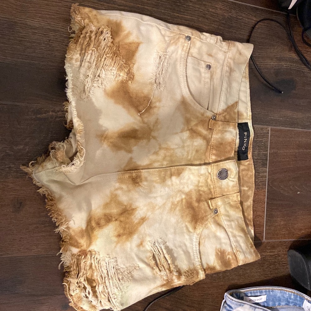 Pinko tie dye jean shorts